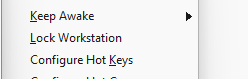 Control Screen Saver 2.0 Lock Workstation command in the system tray menu on Windows