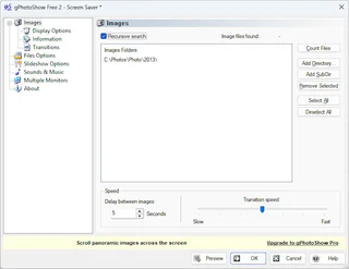 gPhotoShow Free photo slideshow screen saver settings for Windows