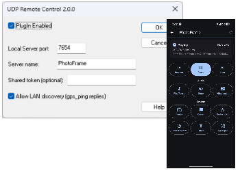 UDP Remote Control plugin and the gPhotoShow Remote Android app