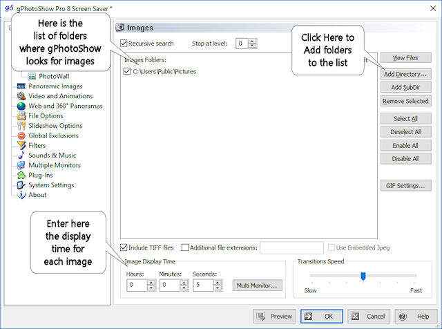 gPhotoShow Pro Main Window