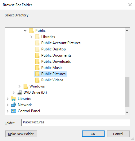 Browse for folder