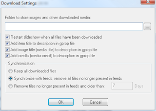 RSS media download settings