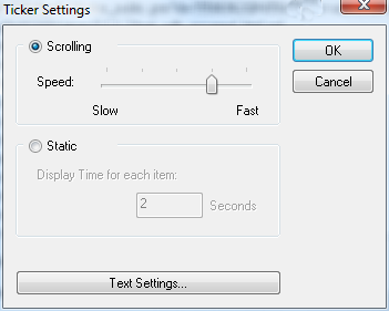 News Ticker Settings