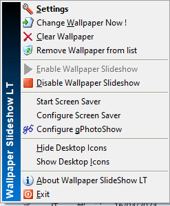 Wallpaper Slideshow Menu