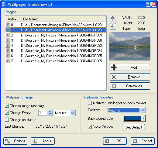 Wallpaper Slideshow Configuration